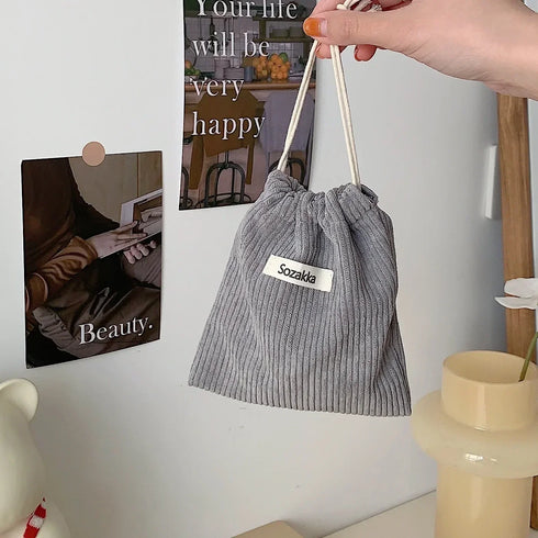 1pcs Solid Color Drawstring Cosmetic Bag Travel Cosmetic Lipstick Candy Organizer Pouch Christmas Gift Packaging Bag Storage Bag